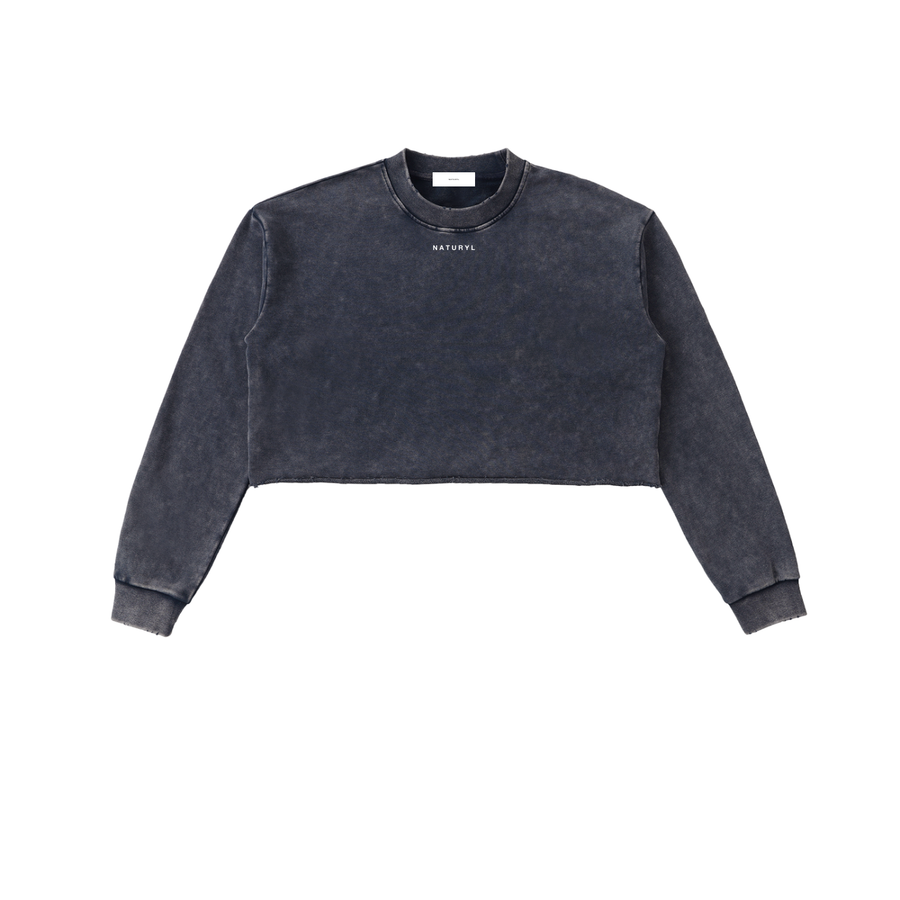 Raw Edge Cropped Sweatshirt