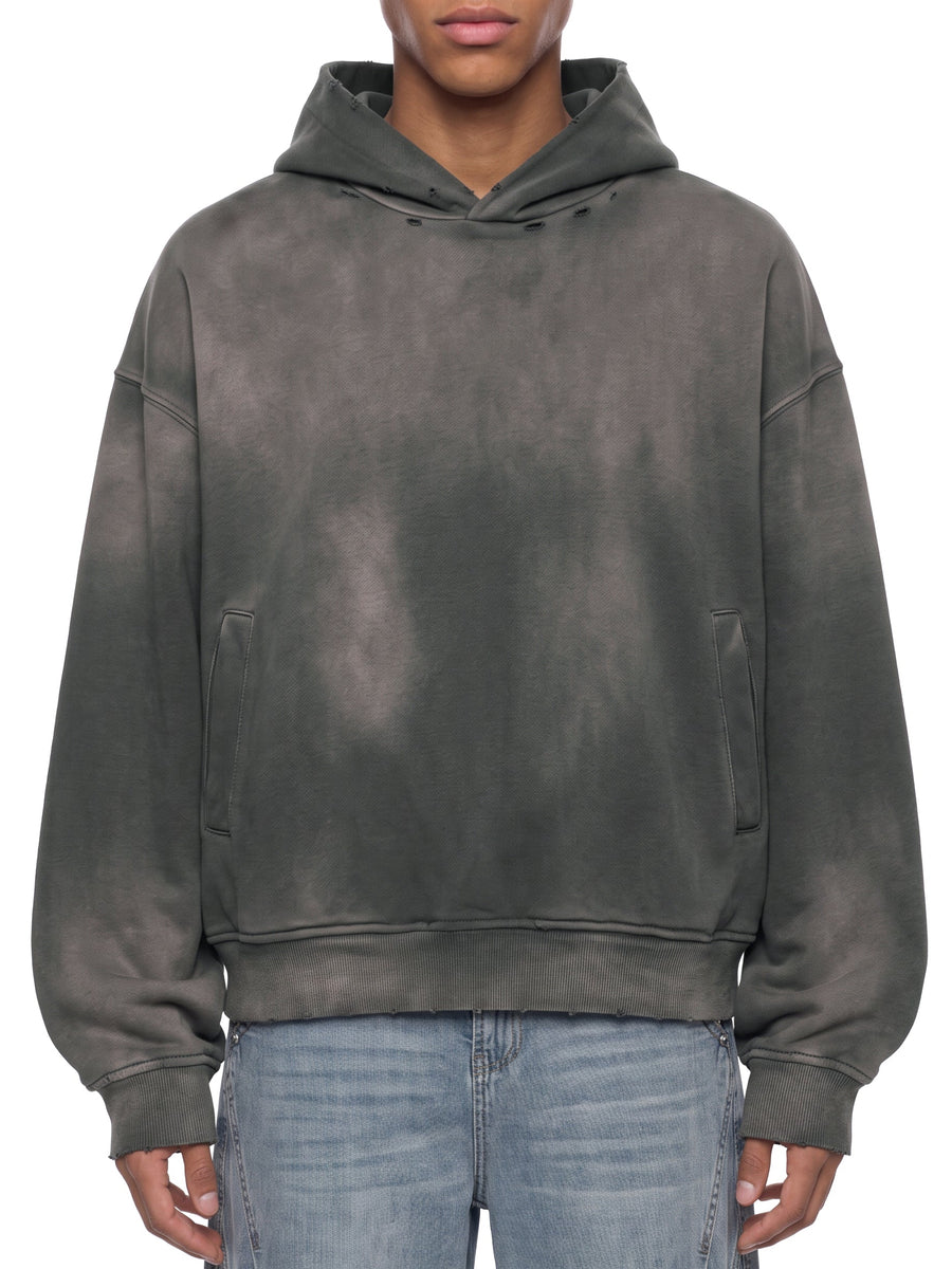 Unisex Sunfade Distressed Boxy Hoodie